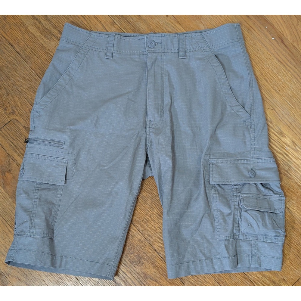 WearFirst Men Size 34 Cargo Shorts Khaki Tan Ripstop Outdoor Utility Hiking